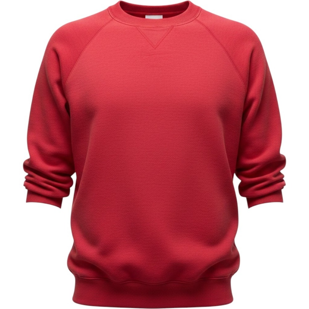 Fruit Of The Loom Sweatshirt Mens L Red Solid Raglan‎ V-Stitch Crewneck Vintage